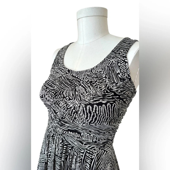 NWT Anthropologie Plenty by Tracy Reece Ruched knit dress fit and flare, black - Picture 4 of 14